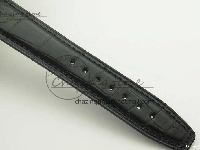 MIROTIME 0223 Supportive Portofino Automatic SS AF 1:1 Best Edition White Dial on Black Croco Leather Strap A 7184